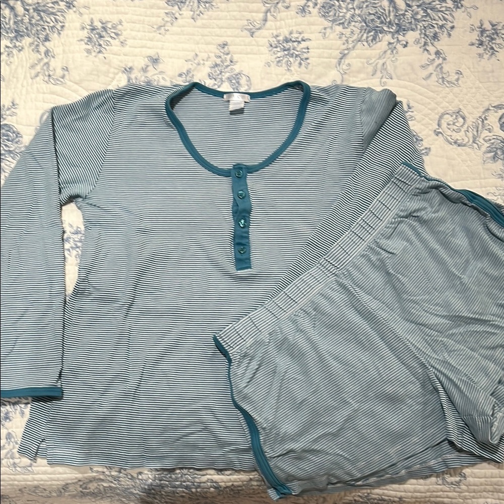 LAKE Striped Spruce Pajama Set